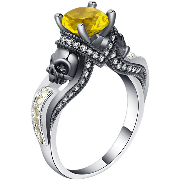 Hainon Women's Skull Ring European and American Punk style Motor Biker Men Party Ring Birthday stone skull men's jewelry Rings - Image 10