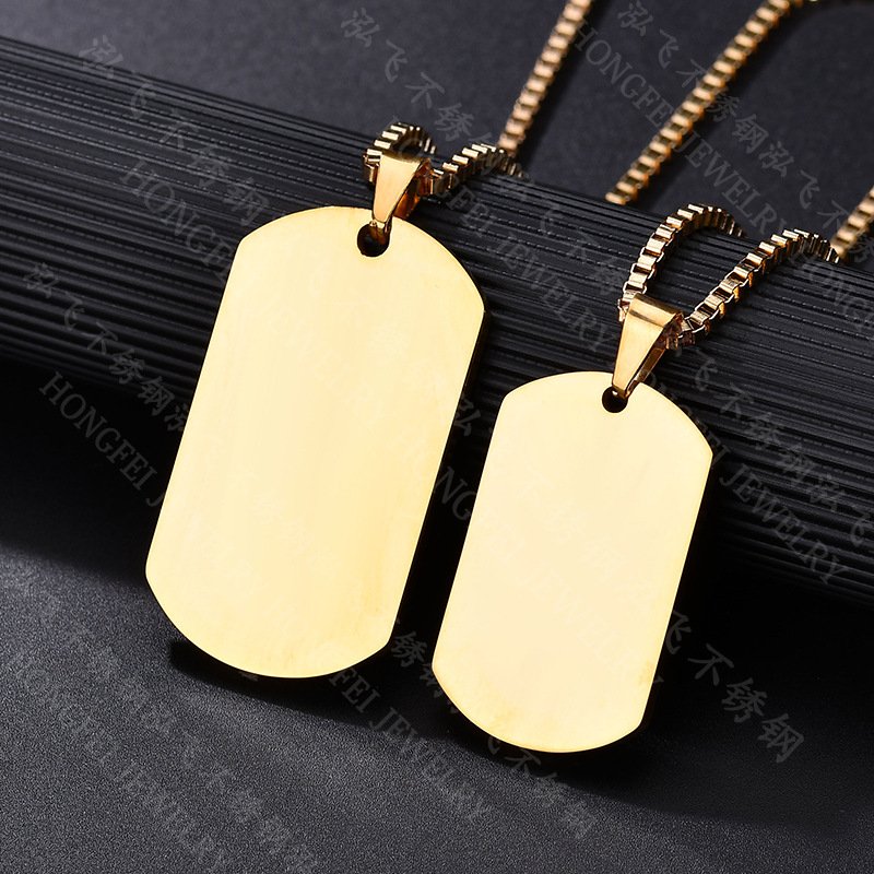 Gold Stainless Steel Personalized Pendant Lover Necklace - Image 2