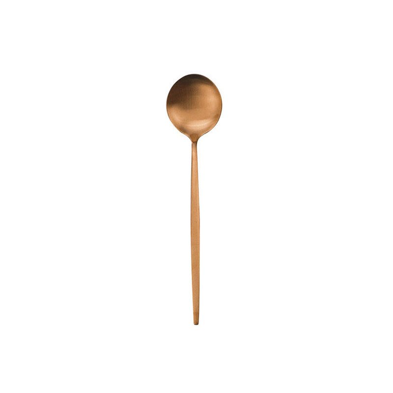 Matte Rose Gold Western Tableware Coffee Stirring Spoon - Image 4