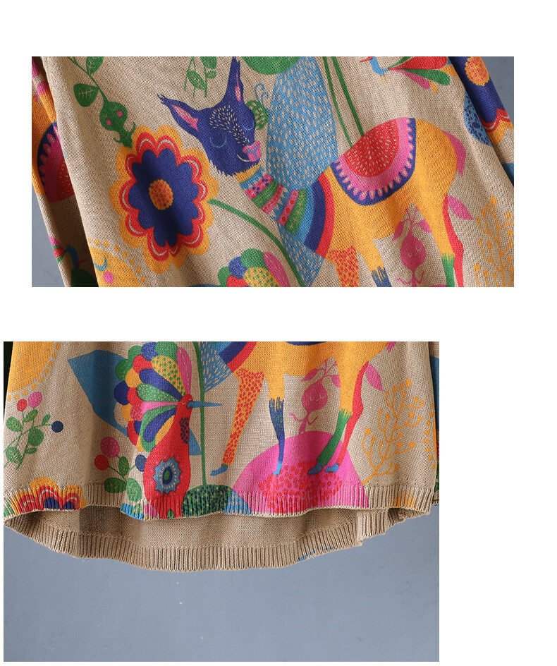 Loose Plus Size Worn Out Long-Sleeved Sweater - Image 2