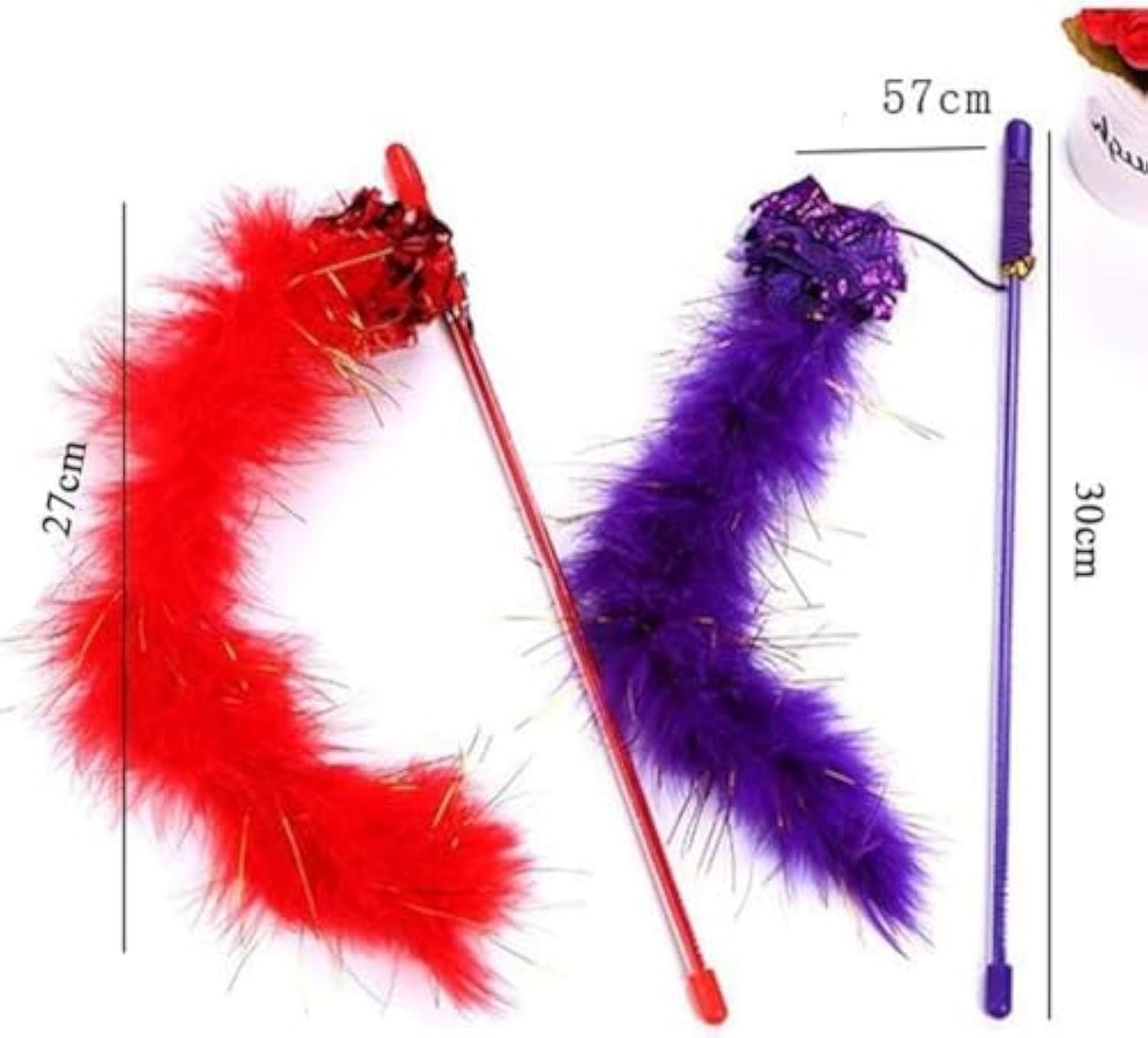 Purple Cat Teasing Stick Toy Interactive Stick Sparkly Feather Boa With Crinkle Ball Tease Cat Rod Funny Cute Pet Supplies For Cat Training Indoor Cats Cat Toys Interactive For Indoor Cats - Image 3