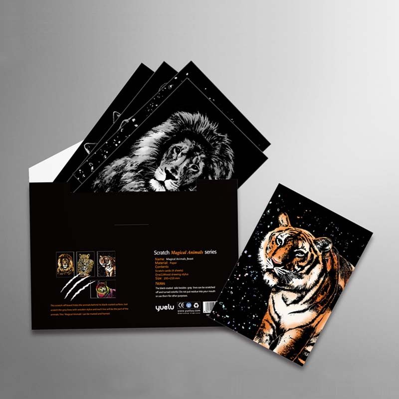 Colorful animal scratch paper