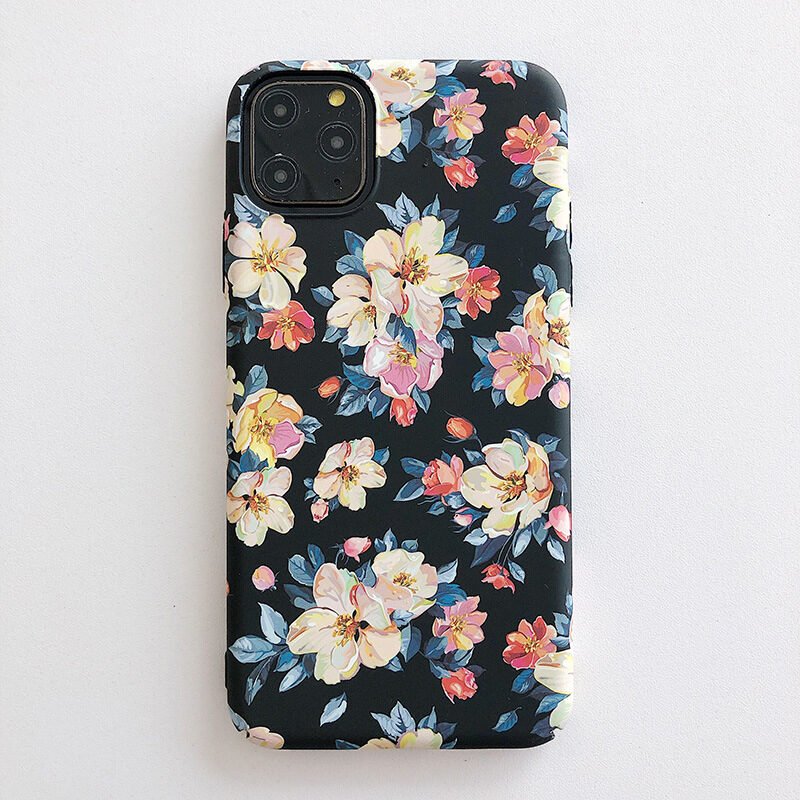 Oil painting flower phone case ink flower frosted luminous skin feel hard shell - Image 4