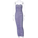 Pleated Tight Bra Elastic Bright Silk Dress