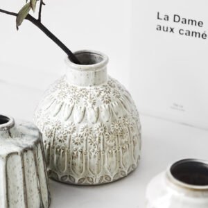 Handmade Stoneware Vase With Flower Arrangement