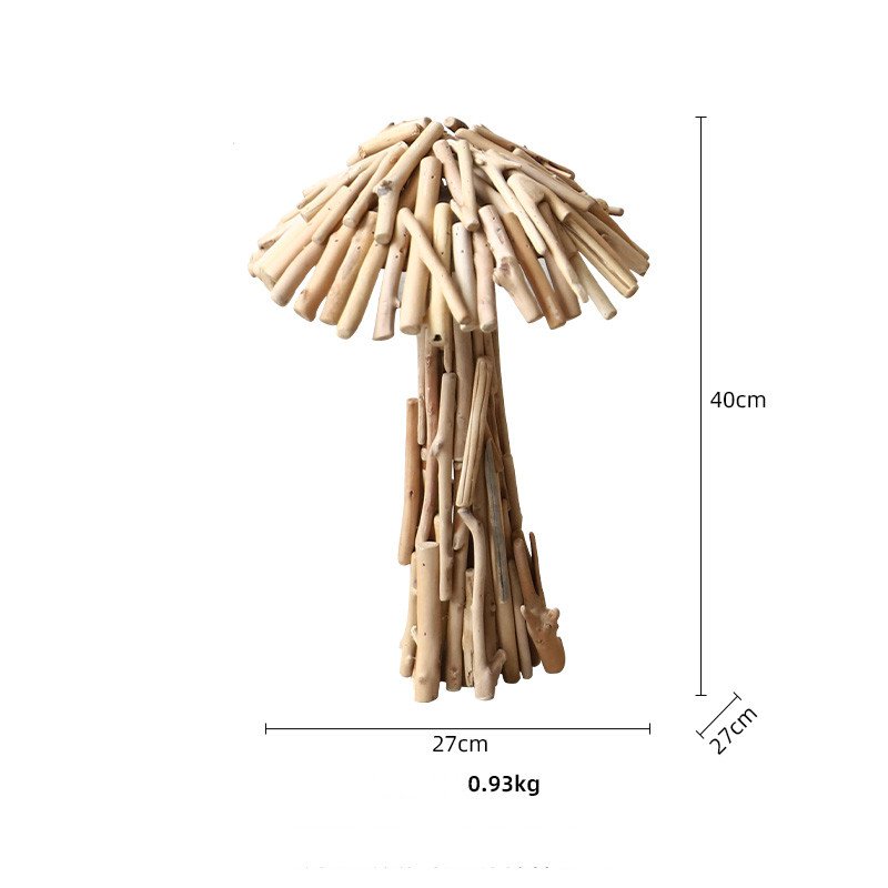 Creative Solid Wood Mushroom Floor Ornament - Image 3