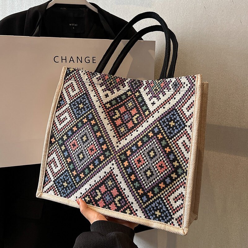 Ethnic Style Shoulder Bag Large Capacity Commuter Totes Women Fashion Shopper Bag For Students - Image 5