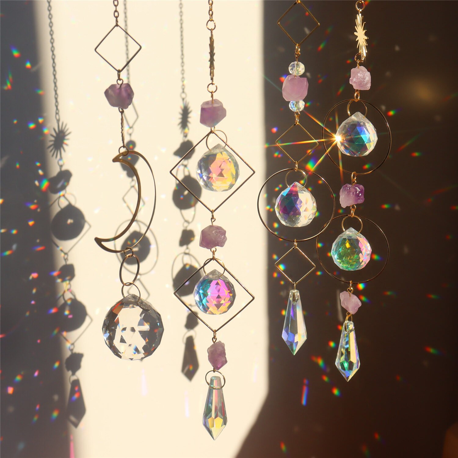 Minted Garden Wind Chinme Crystal Moon - Image 3