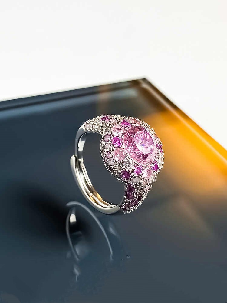 Adjustable Crystal Metaphysical Gemstone Ring With Opening - Image 2