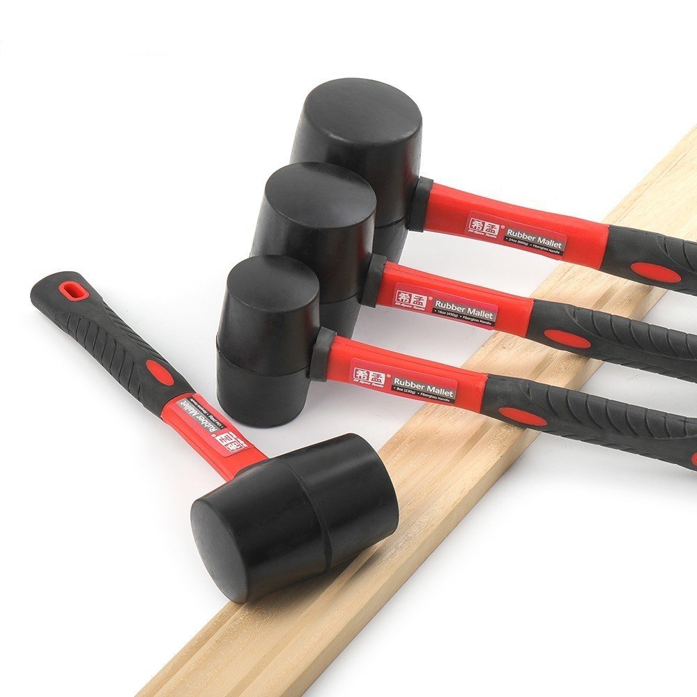Ximeng round head two-color rubber hammer with fiber handle - Image 2