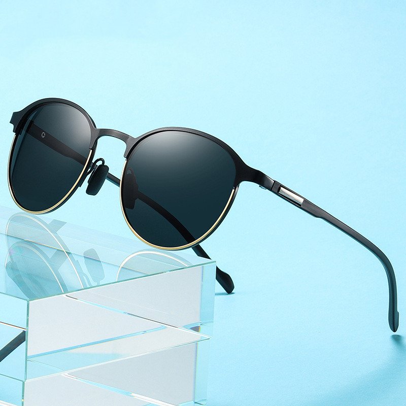 Polarized Metal Sunglasses Glasses Fashion Colorful Half Frame - Image 4