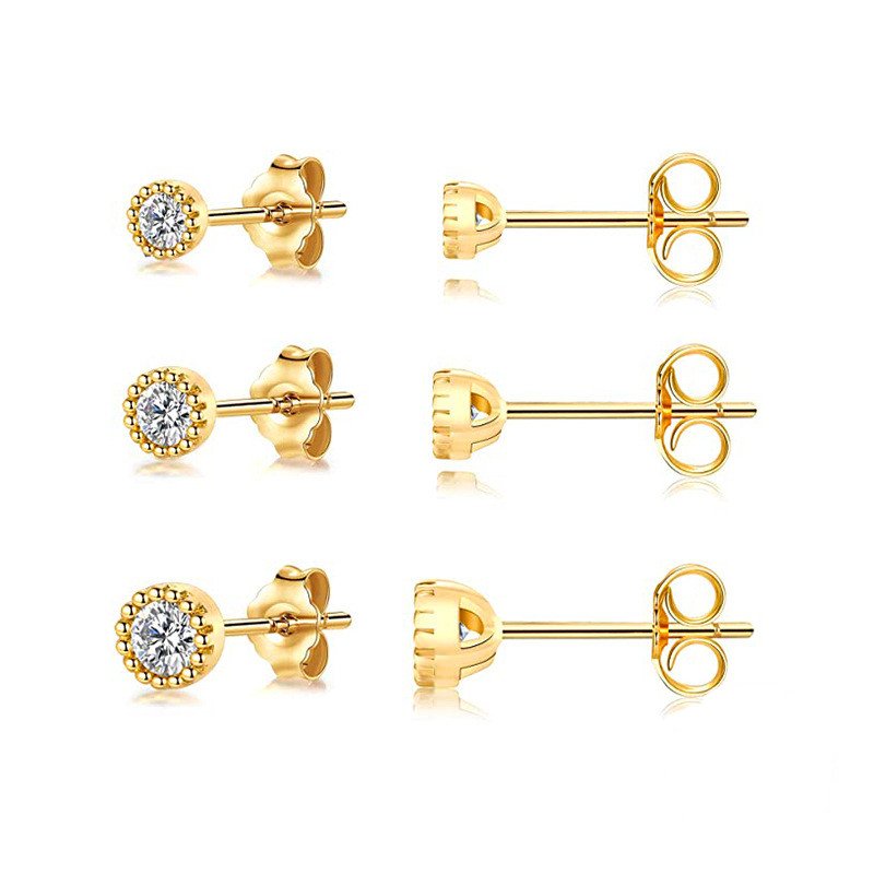 Fashion Pentagram Diamond Stud Earrings - Image 6