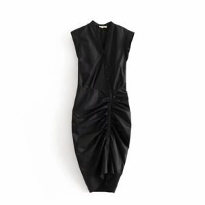 Niche Design Pleated Single-Breasted Hip Skirt