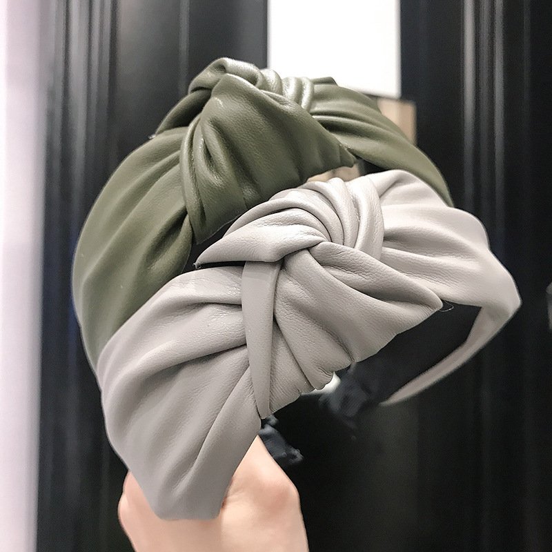 PU imitation leather knotted headband - Image 3