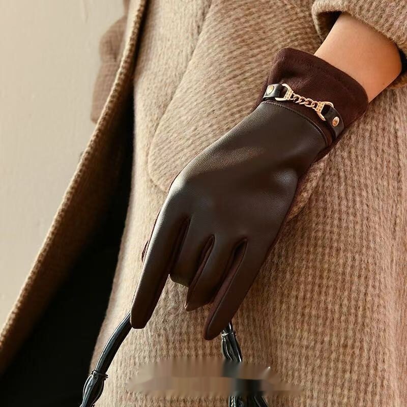 Womens Fleece-Lined Thickened Wind- And Cold-Resistant Warm Gloves - Image 10
