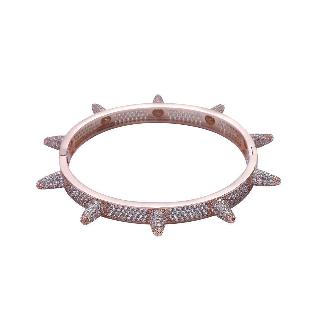 Zircon rivet punk heavy metal bracelet - Image 2