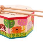 Wooden children's octagonal drum