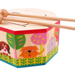 Wooden children's octagonal drum