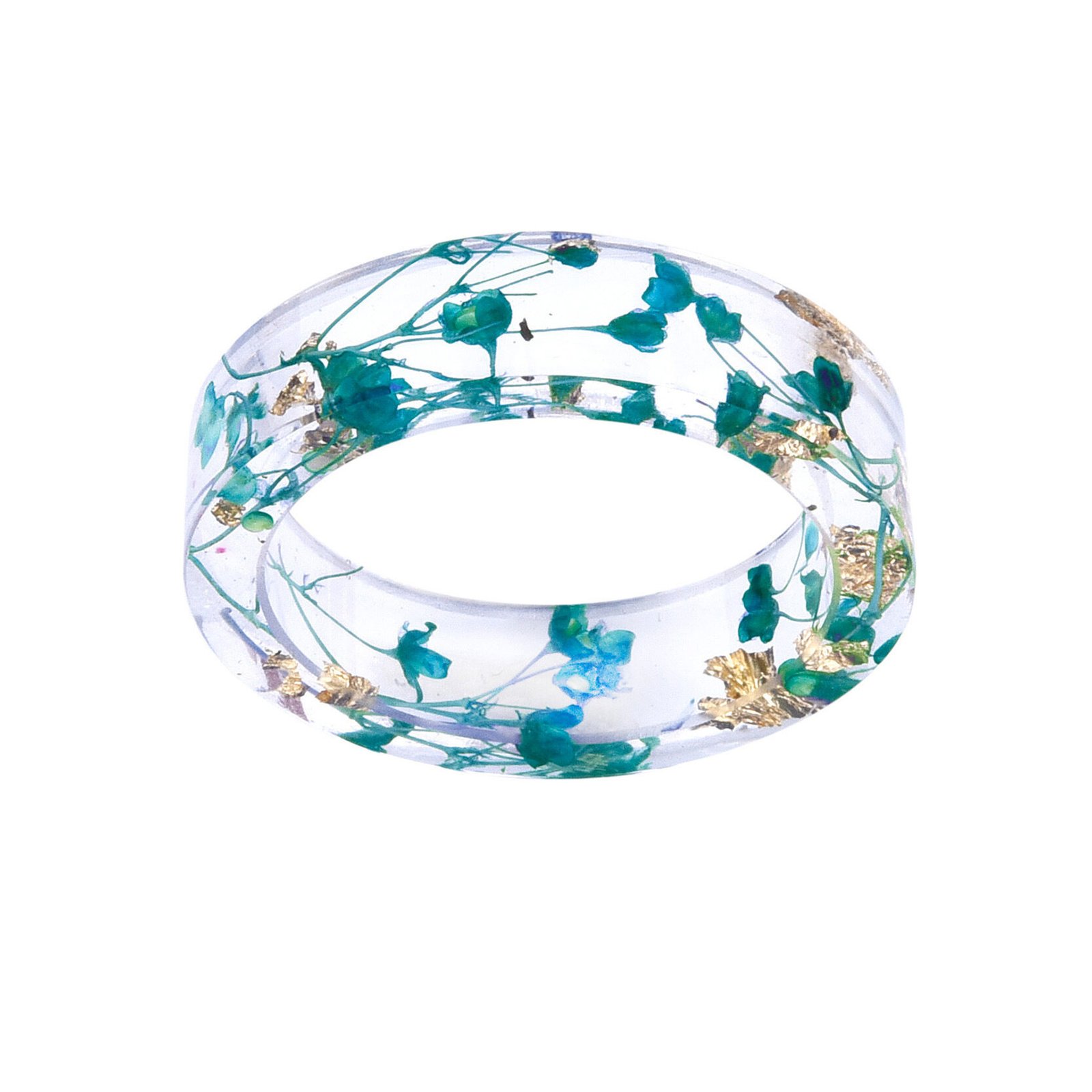 Fashionable And Simple Women's Dry Flower Resin Ring - Image 4