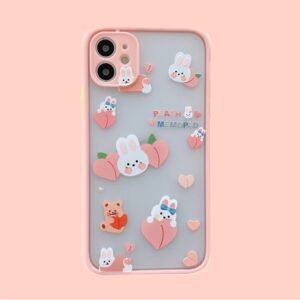 Summer peach cute rabbit suitable for mobile phone case