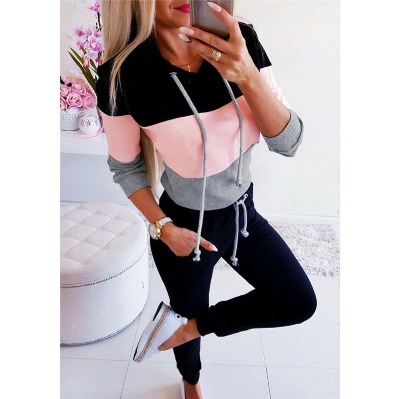 Colorblock Hood Featuring Loose Long Sleeves - Image 8