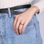 4mm Plus Creative Inner Blue Silver Ring