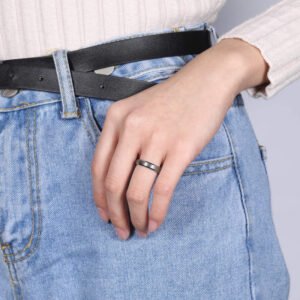 4mm Plus Creative Inner Blue Silver Ring