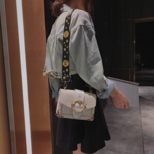 Textured sequin crossbody shoulder bag