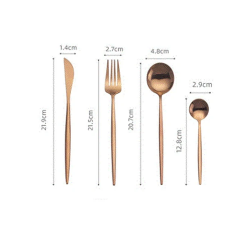Matte Rose Gold Western Tableware Coffee Stirring Spoon - Image 6