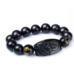 Opening obsidian agate zodiac natal Buddha 12 Zodiac six-word mantra Eight guardian god couple bracelet