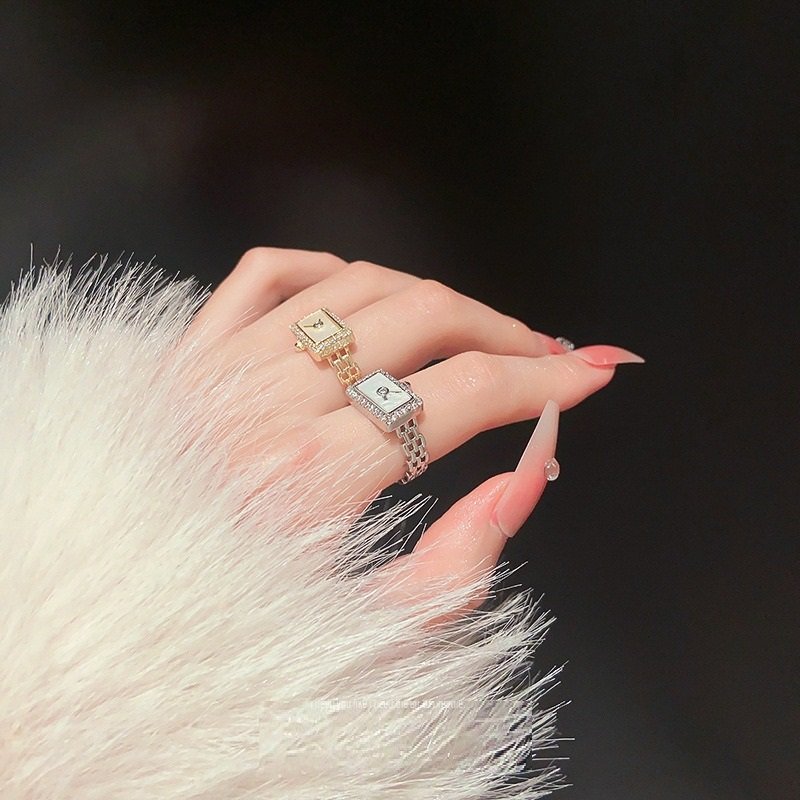 Niche High-end Minimalist Zircon Geometric Open Ring - Image 6