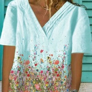 V-neck printed shirt