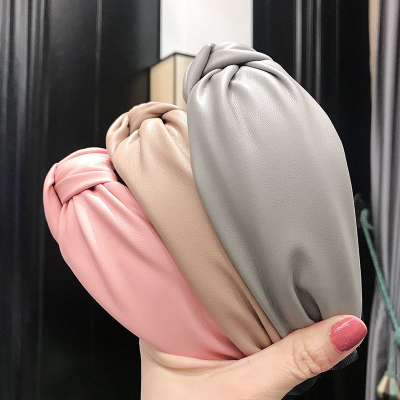 PU imitation leather knotted headband - Image 4