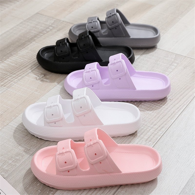 Buckle Slippers Women Outdoor Indoor Thick-soled Eva Bathroom Shoes - Image 6