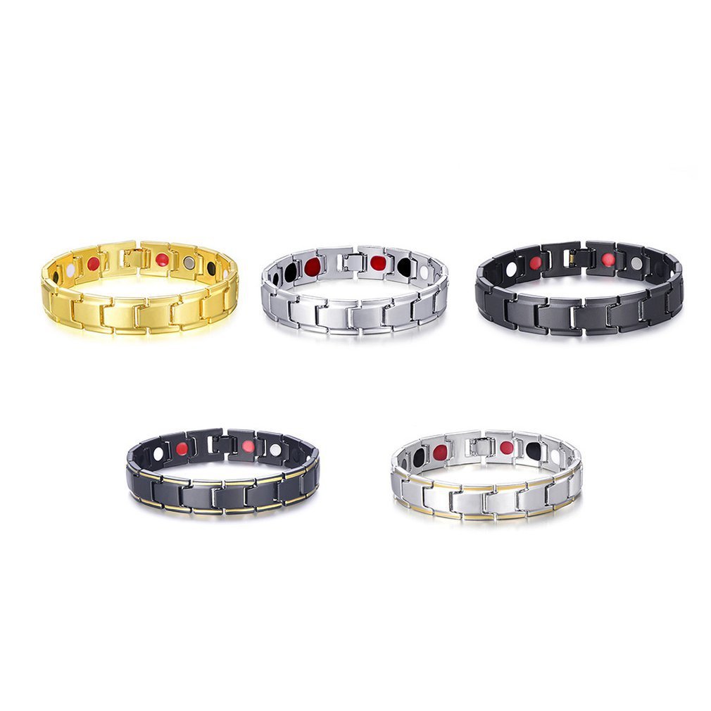 Vintage stainless steel men's magnet bracelet - Image 2