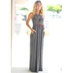Casual Vest Pocket Dress Spring And Summer Short Sleeve Pocket Dress