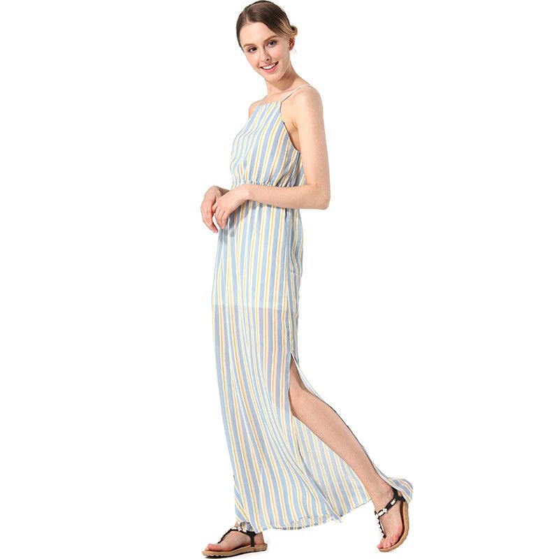 Sexy Sling Striped Jumpsuit Holiday Beach Dress - Image 2