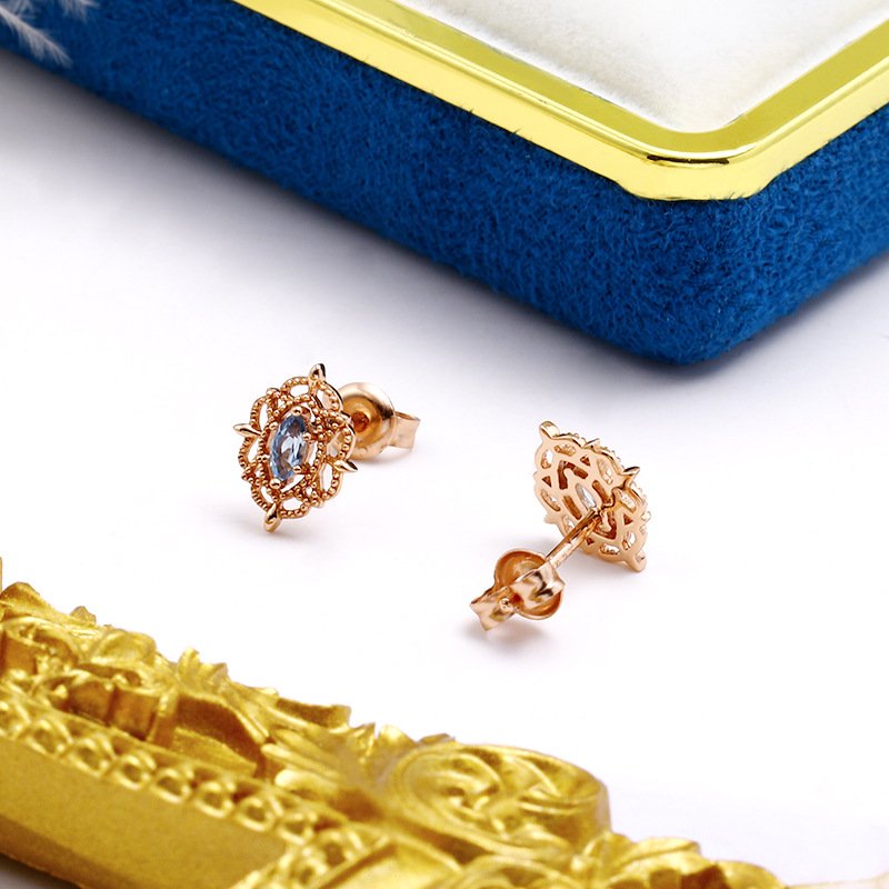 Women's Blue Topa Ear Nail Anti Allergy - Image 3