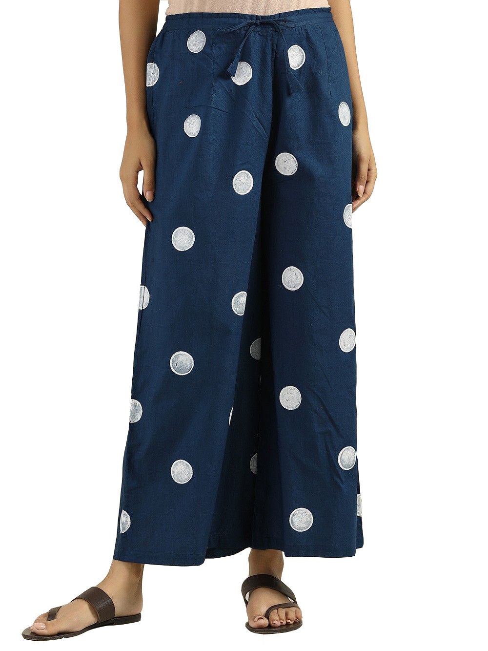 Women S Polka Dot Casual Wide Legged Wide Loose Trousers - Image 6