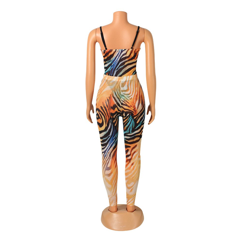Sexy Mesh Sling Jumpsuit Two-Piece Trousers Suit - Image 6