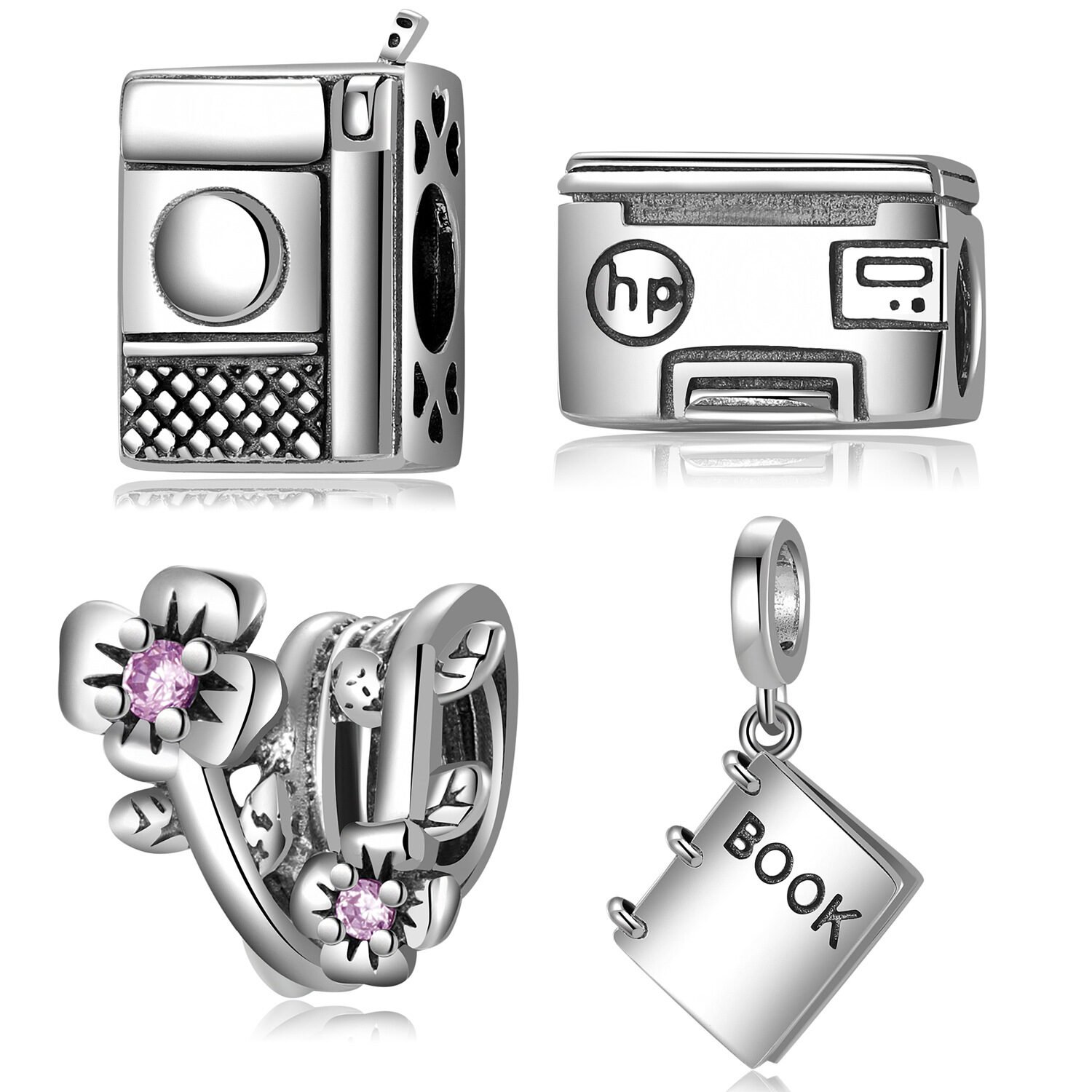 Creative Gramophone Bread Maker Book Beads Pendant S925 Sterling Silver Diy Accessories - Image 5