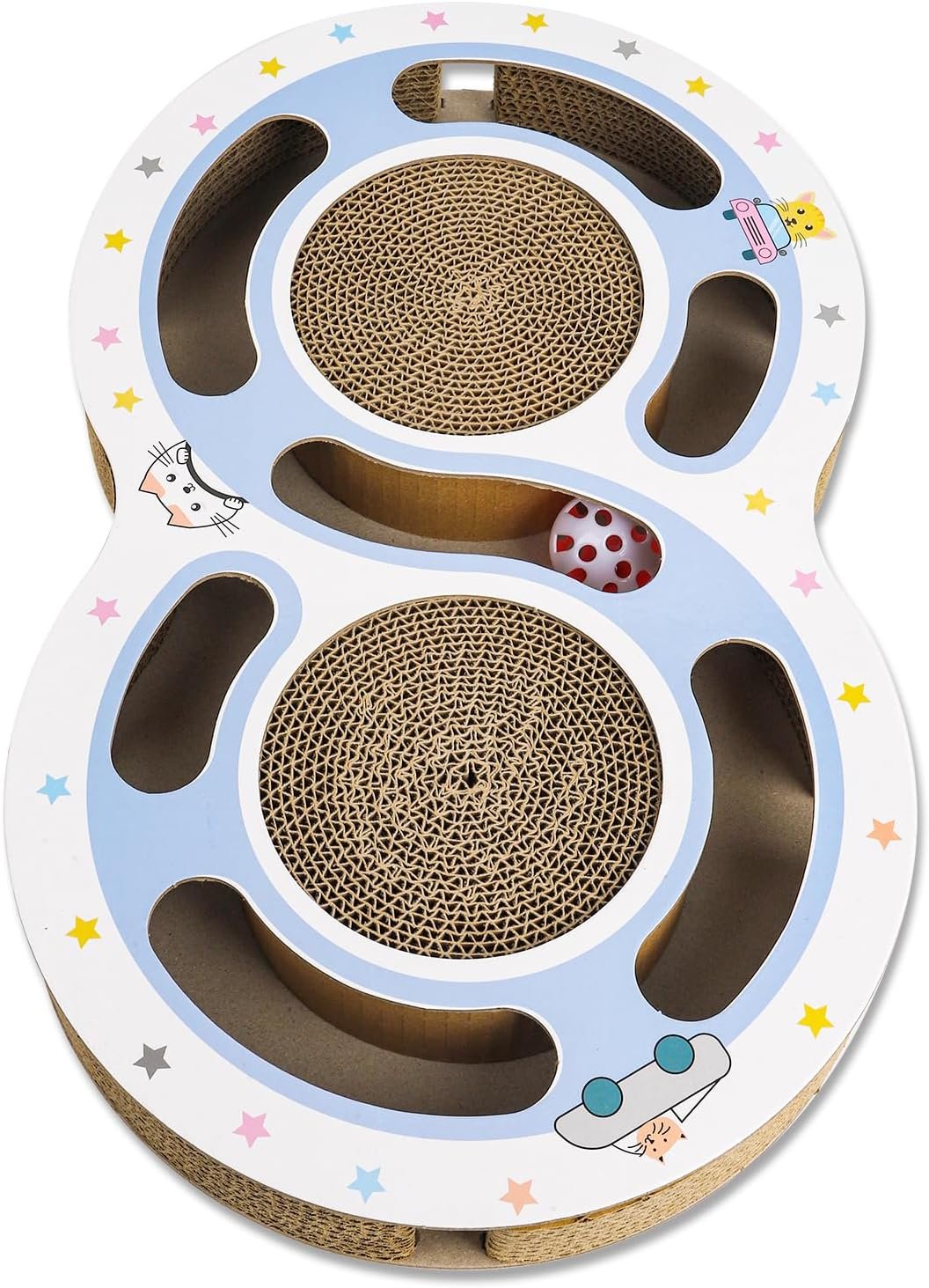 Cat Claw Scratch Pad Cat Round Cat Scratcher Cardboard Toys For Indoor Cats Cat Scratcher Toy Ball Track Cat Toys Cats Grinding Claw Protector For Couch Carpets Sofas - Image 2