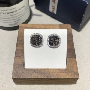 Retro French Crystal Square Earstuds For Women