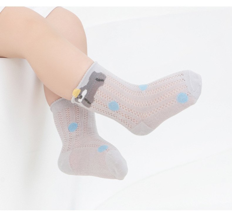 2026 Summer Thin Breathable Solid Color Mesh Baby Socks, A-Class Cotton Seamless Socks For Baby Boys And Girls