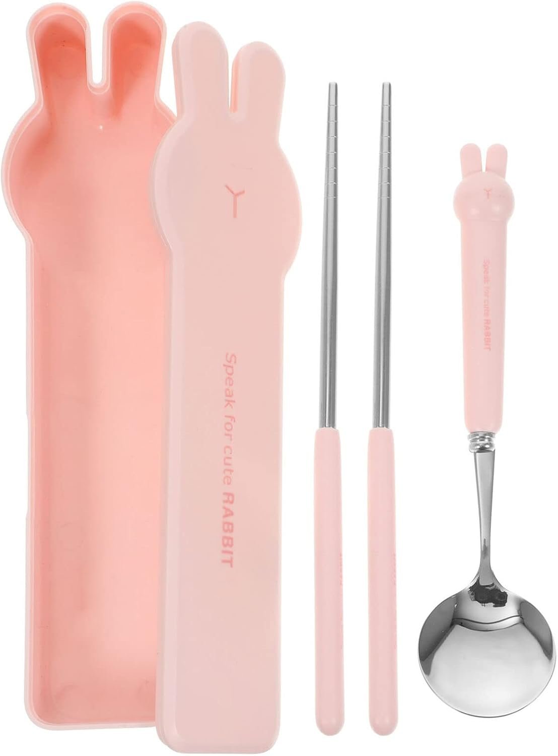 1 Set Reusable Silverware Reusable Camping Silverware Chinese Chopstick Travel Utensils With Case Travel Chopsticks Spoons Silverware Spoon Fork Pp White Stainless Steel Student - Image 16