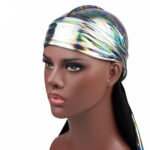 Bright color embroidered silk long tail scarf