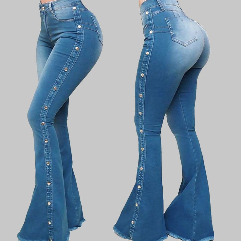 High waist stretch flared pants - Image 2