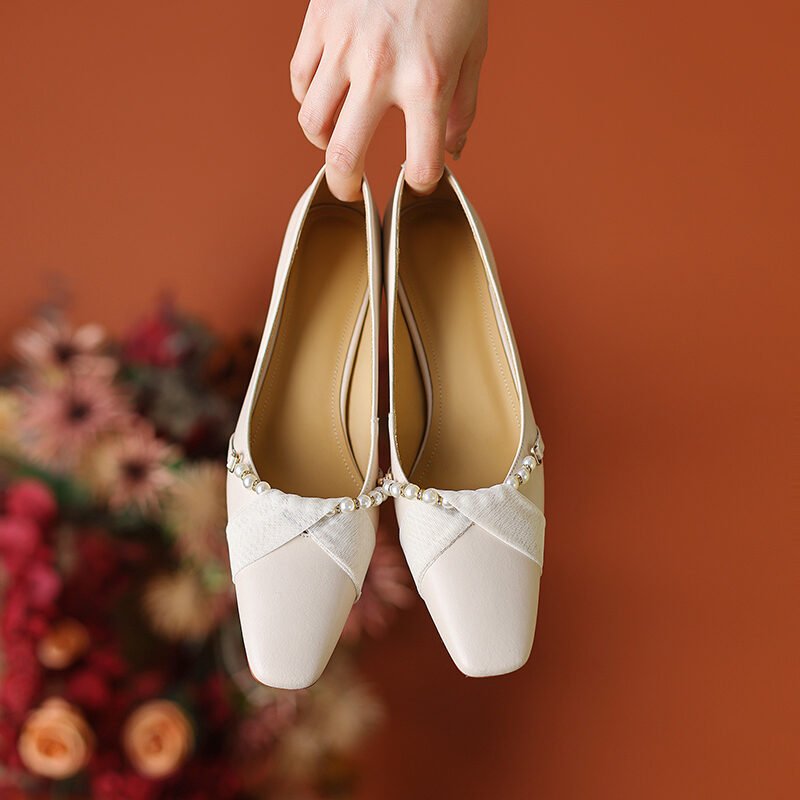 Elegant Pearl Decoration Fashion Lady's Shoes - Image 2