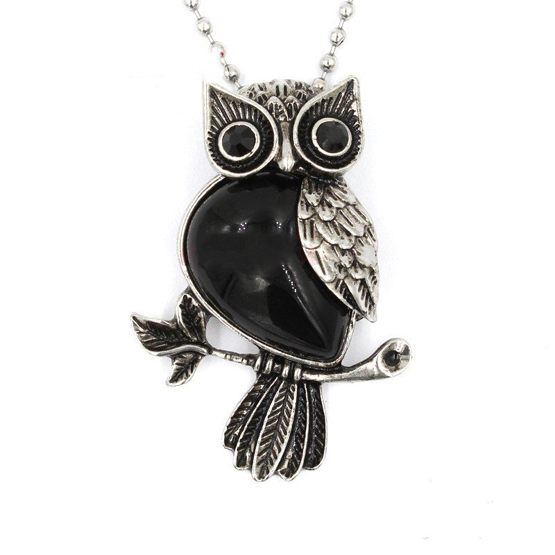 Natural Crystal Vintage Owl Pendant Pendant