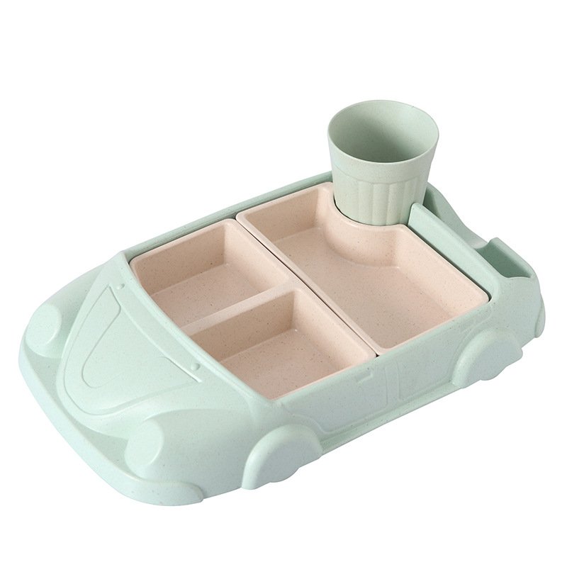 Bamboo fiber cartoon car children's plate - Image 2